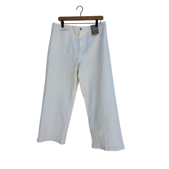NWT Madewell Emmett Wide Leg, White Jeans, Cropped,‎ Size 31 - Picture 1 of 9